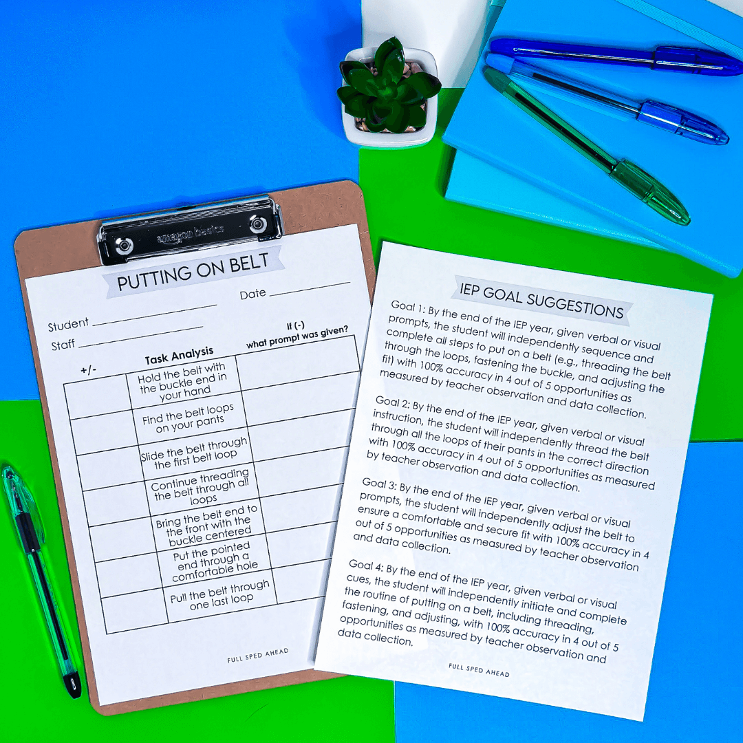 How To Use A Belt Visual Task Analysis Template Special Education Life Skills - Image 3