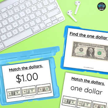 US Money Identification Unit Lessons Task Cards for Special Education Bundle - Image 3