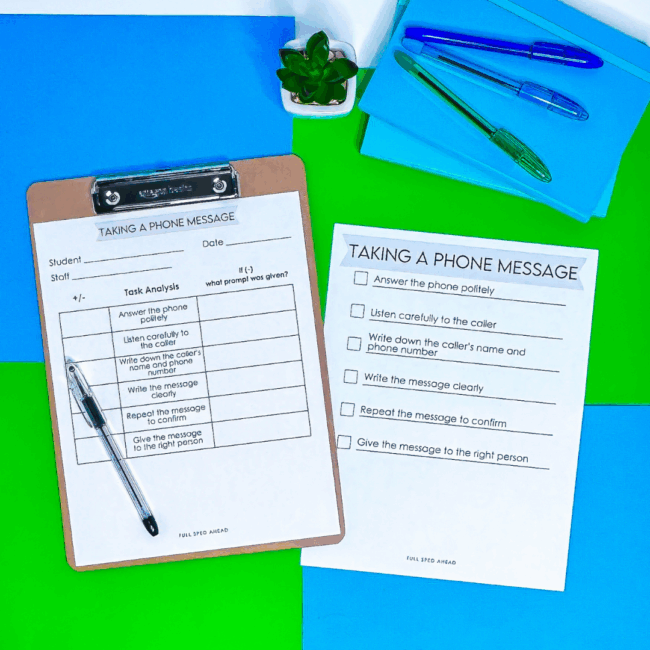 Take a Phone Message Use Individual Visual Schedule Checklist Special Education - Image 4
