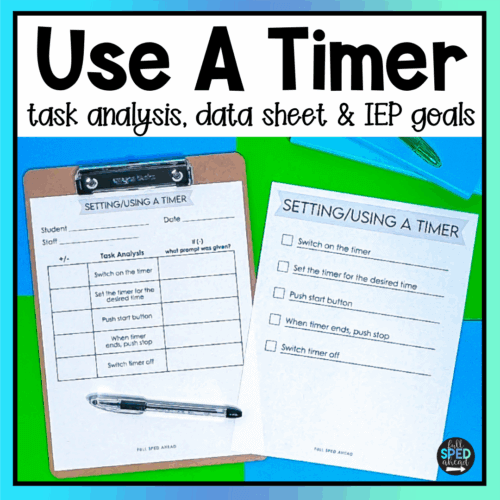 Set and Use Timer Cooking Skills Visual Task Analysis Template Special Education