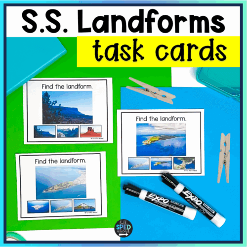 Social Studies Landforms Geography Task Cards Special Education Centers