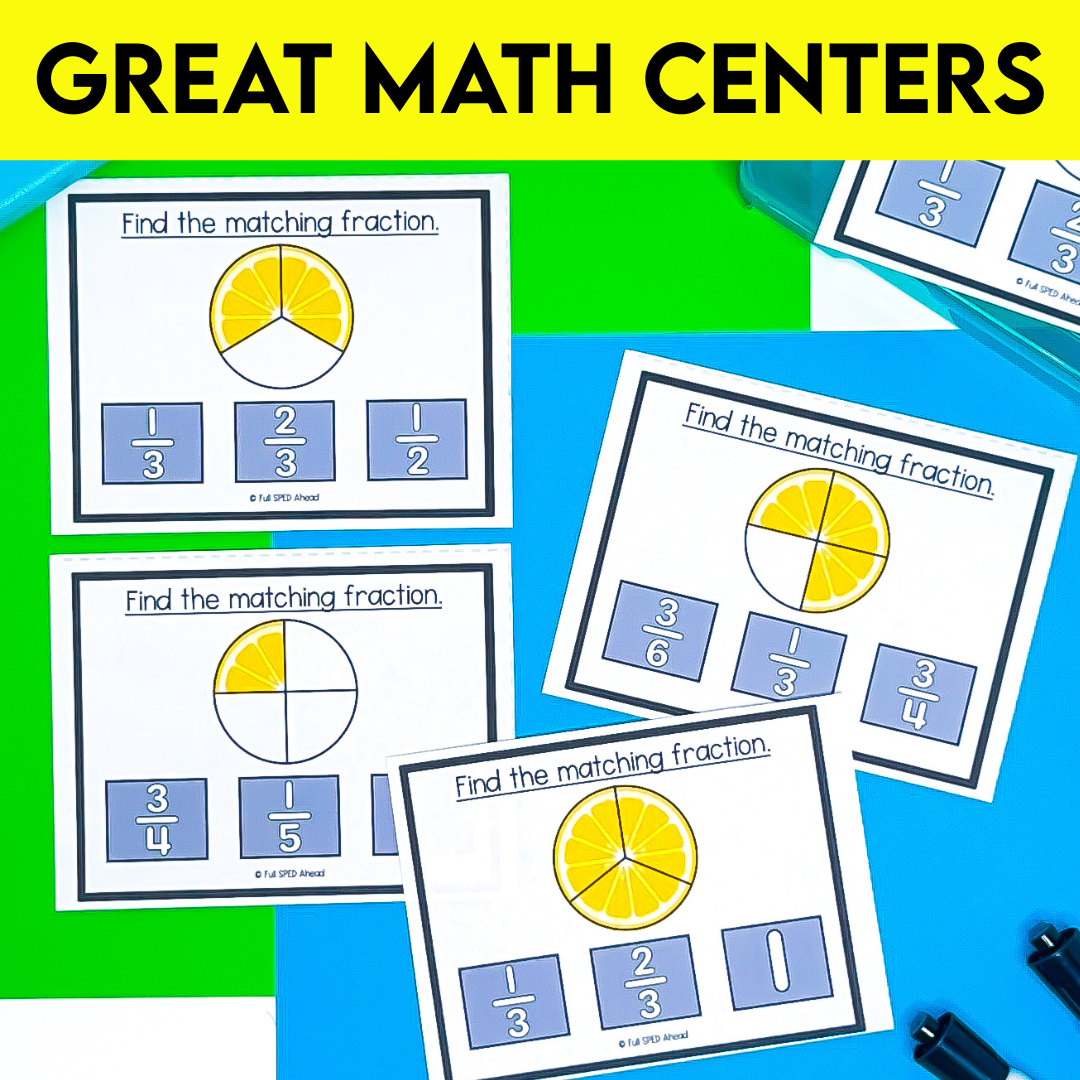Measurement Identifying Fractions with Food Math Task Cards Special Education - Image 3