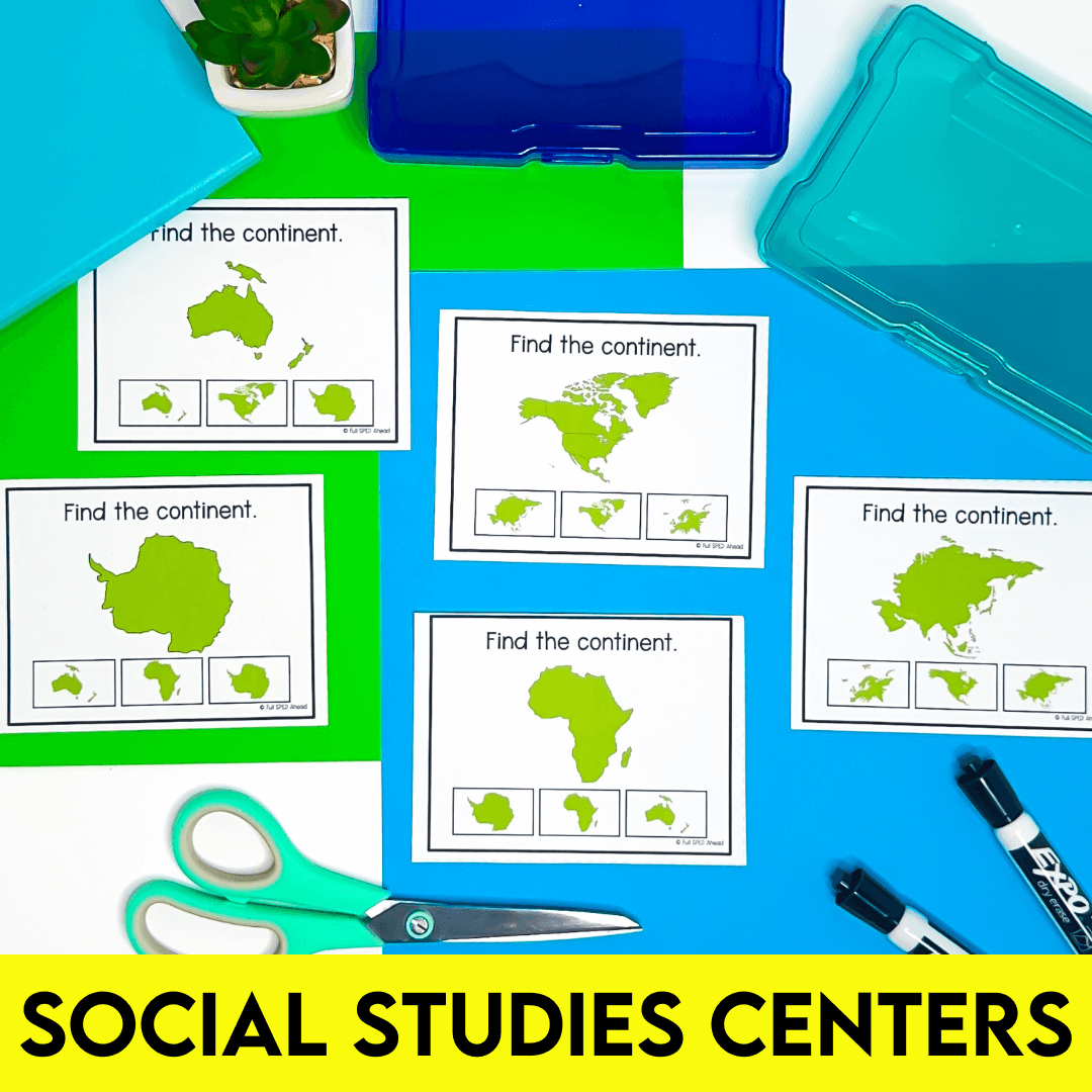 Social Studies Continents Geography Task Cards Special Education Centers - Image 3