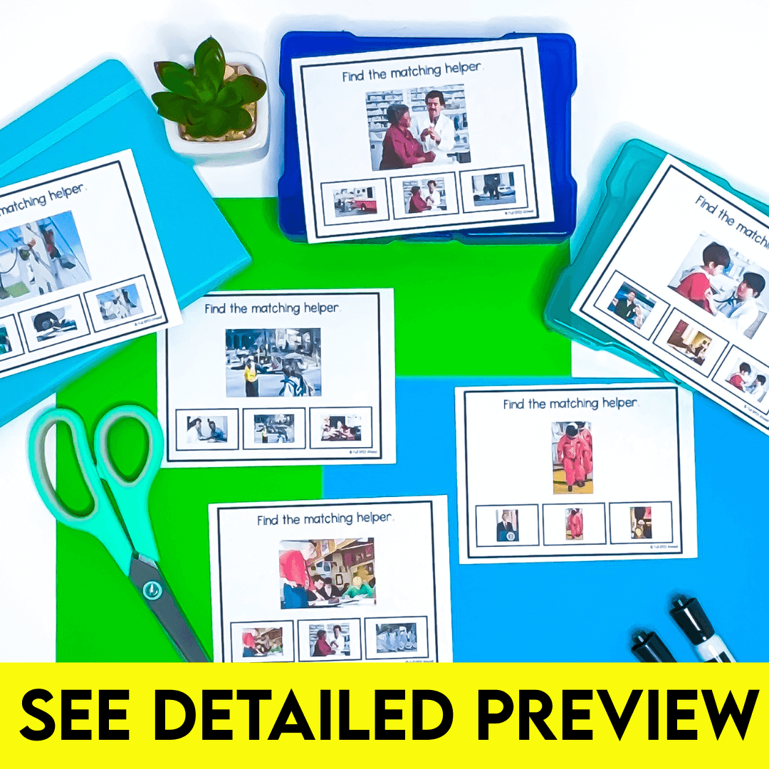 Community Helpers Careers Jobs Life Skills Task Box Special Education Centers - Image 4