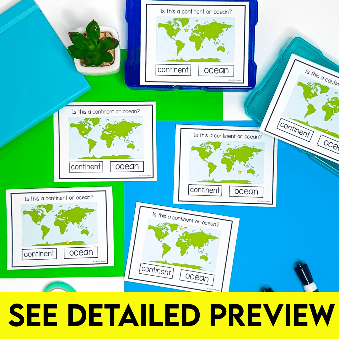 Social Studies Continents Geography Task Cards Special Education Centers - Image 4