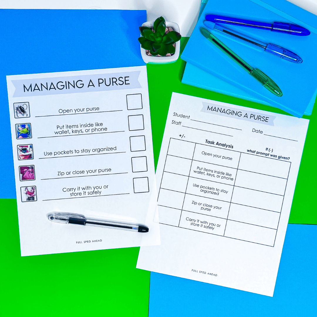 Manage a Purse Use Individual Visual Schedule Checklist Special Education - Image 2