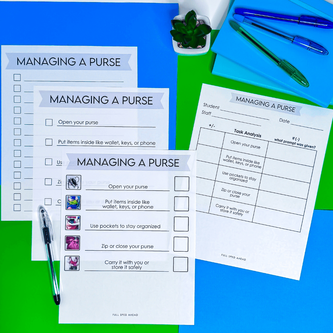 Manage a Purse Use Individual Visual Schedule Checklist Special Education - Image 3
