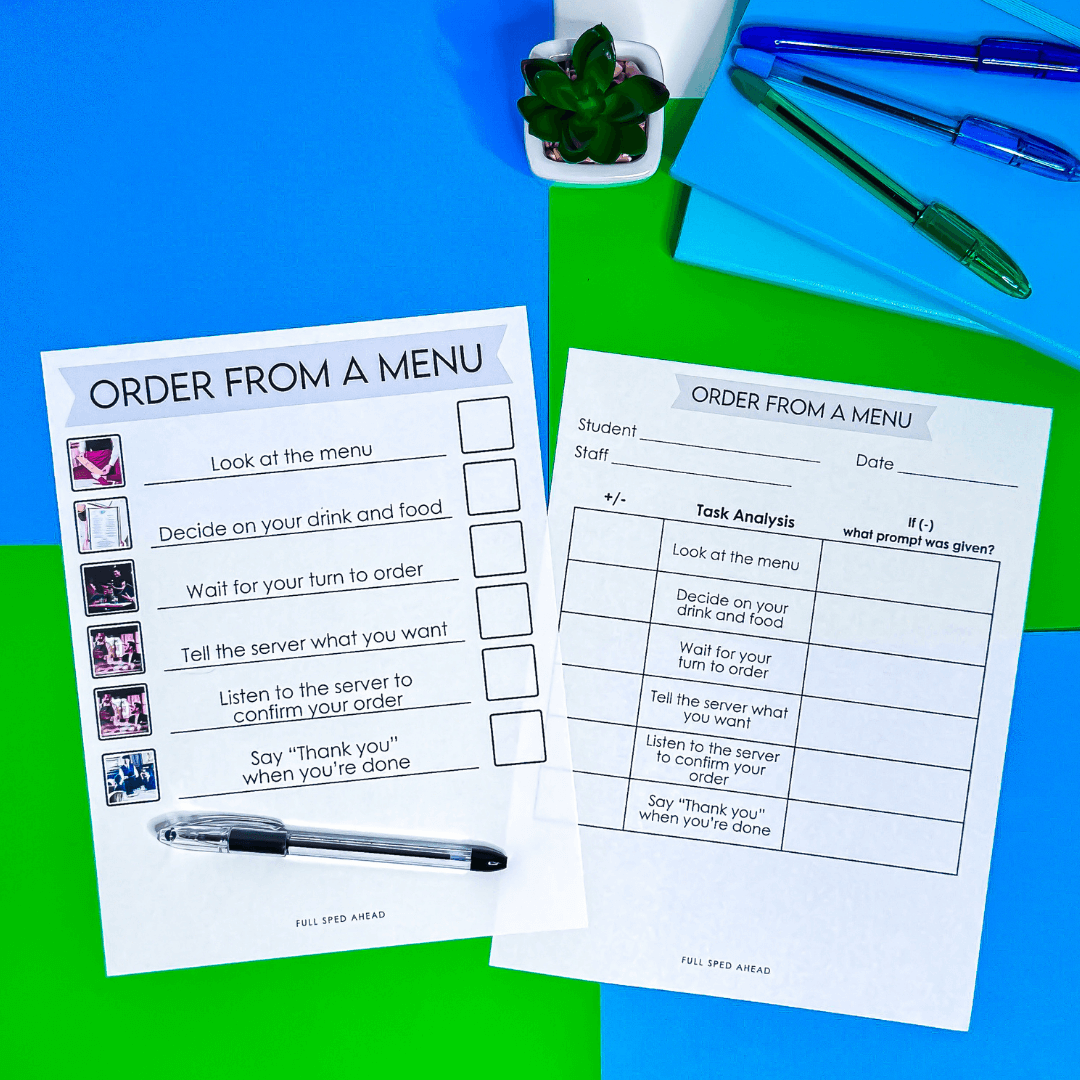 Order from a Menu Use Individual Visual Schedule Checklist Special Education - Image 5