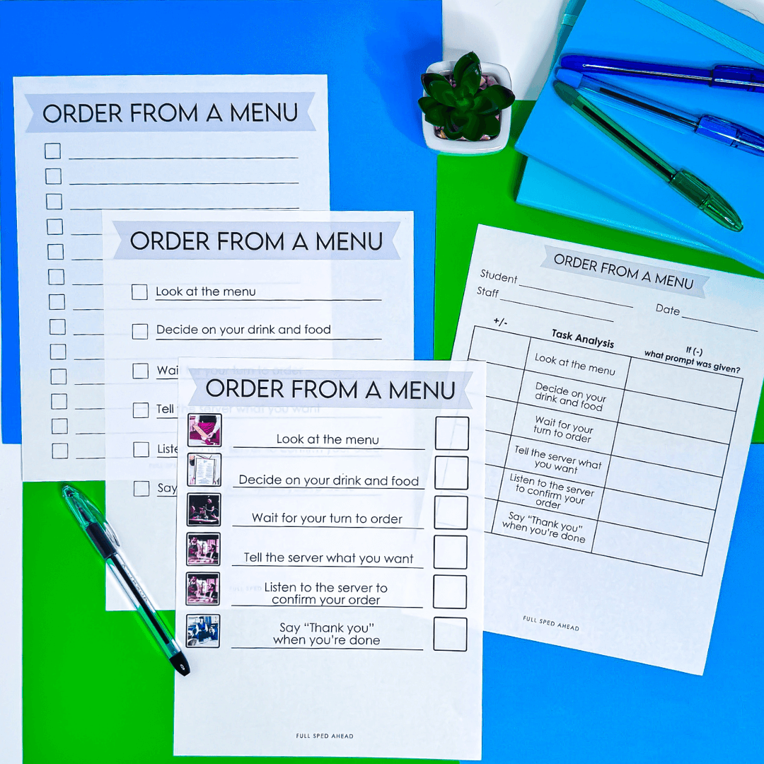 Order from a Menu Use Individual Visual Schedule Checklist Special Education - Image 2