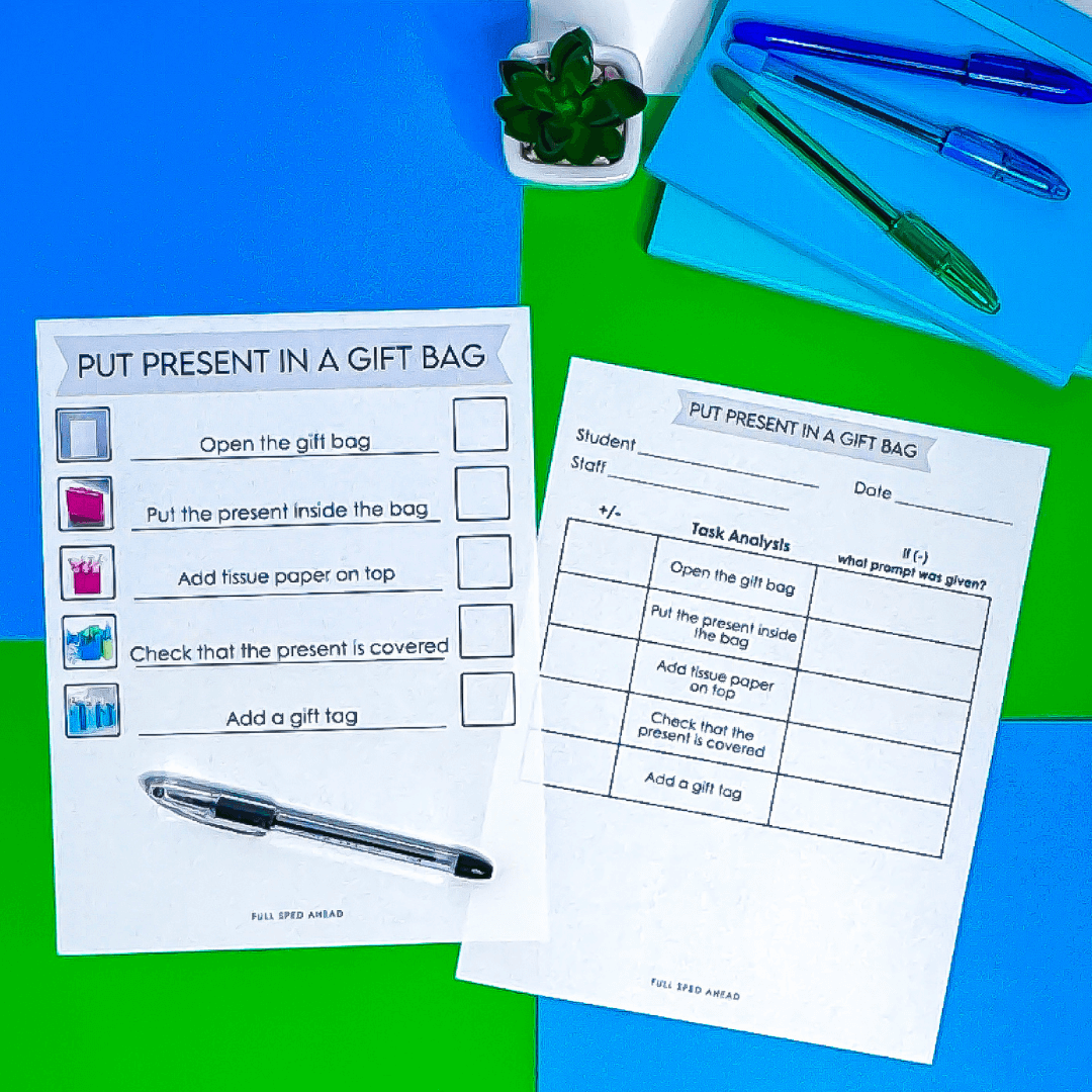 Use A Gift Bag for Present Use Individual Visual Schedule Checklist Special Education - Image 5