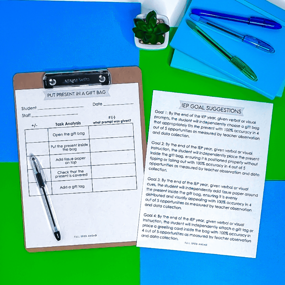 Use A Gift Bag for Present Use Individual Visual Schedule Checklist Special Education - Image 4