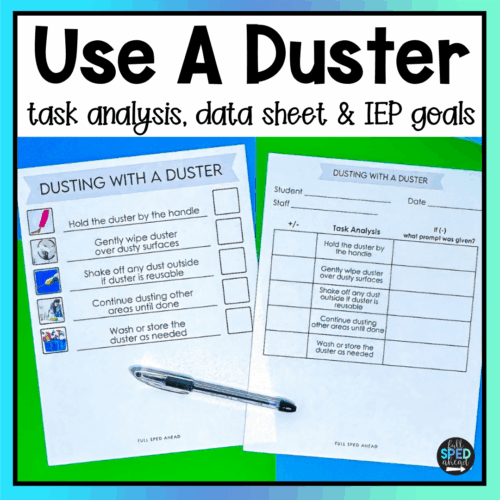Clean with a Duster Use Individual Visual Schedule Checklist Special Education