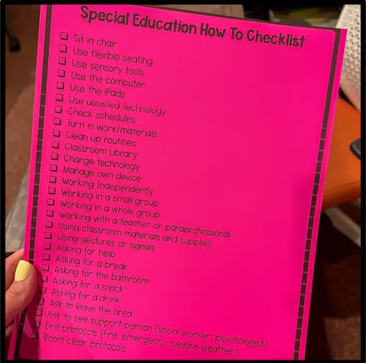 Classroom Set Up Checklist