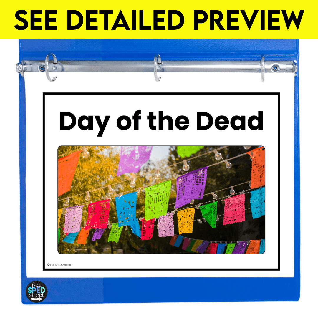 Day of Dead Emergent Reading Comprehension Special Education Adapted