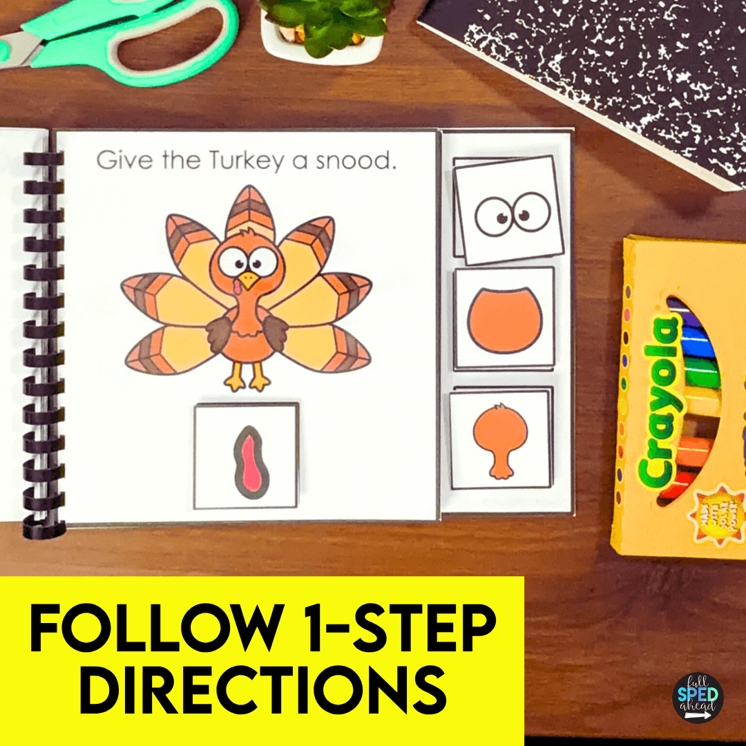 Follow Directions Build A Turkey Adapted Books Special Education