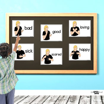 Feelings and Emotions ASL Sign Language Printable Bulletin Board Posters Lessons - Image 2