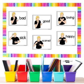Feelings and Emotions ASL Sign Language Printable Bulletin Board Posters Lessons - Image 3