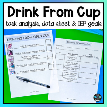 How To Drink From Cup Classroom Visual Task Analysis Template Special Education