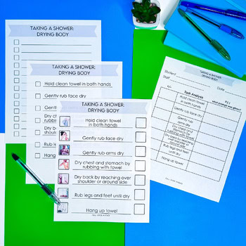 How To Shower Dry Your Body Visual Task Analysis Template Special Education - Image 2