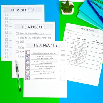 Tie a Necktie Individual Visual Schedule Student Checklist Data Sheet Analysis - Image 2