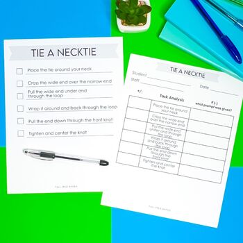 Tie a Necktie Individual Visual Schedule Student Checklist Data Sheet Analysis - Image 3
