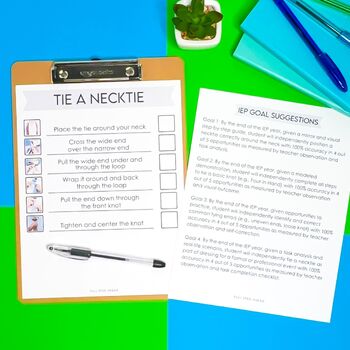 Tie a Necktie Individual Visual Schedule Student Checklist Data Sheet Analysis - Image 4