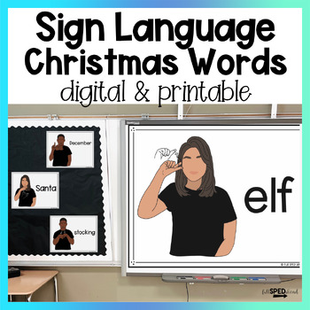 Christmas Classroom Hand Signal Sign Language Visual Bulletin Board & Posters