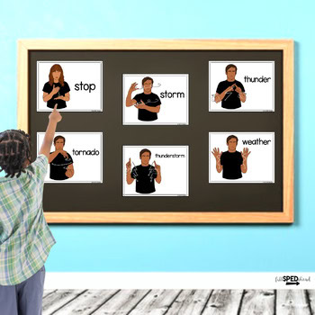 Severe Weather Drill Classroom Sign Language Bulletin Board & Posters ASL - Image 4