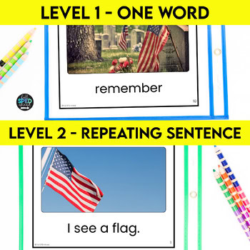 Memorial Day Emergent Reading Comprehension Special Education Adapted Book - Image 2