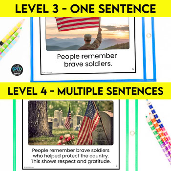Memorial Day Emergent Reading Comprehension Special Education Adapted Book - Image 3