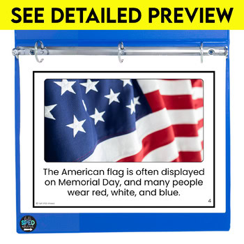 Memorial Day Emergent Reading Comprehension Special Education Adapted Book - Image 4