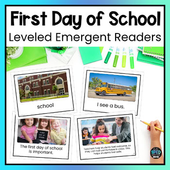 First Day of School Emergent Reading Comprehension Special Education Adapted
