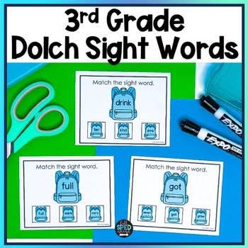 3rd Grade Dolch Sight Words Flash Cards Word List Reading ELA Special Education