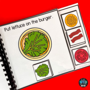 Cooking Burger Reading Adaptive Books Special Education Life Skills Activities - Image 3