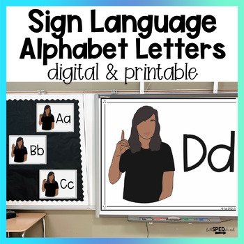 Alphabet ASL Sign Language Google Slides Digital Lesson Poster Special Education