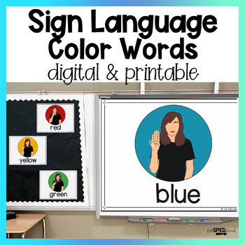 Math Colors ASL Sign Language Basic Skills Google Slides Digital Lesson Posters