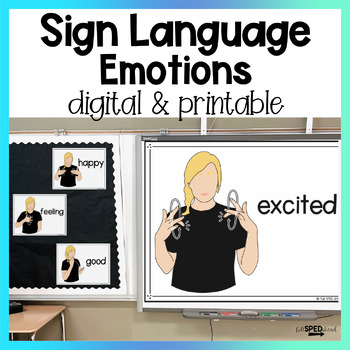 Free Emotions ASL Sign Language Google Slides Lesson & Bulletin Board Posters
