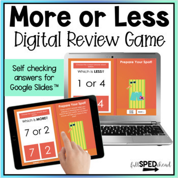 Numbers More or Less Back to School Digital Math Review Game for Google Slides™