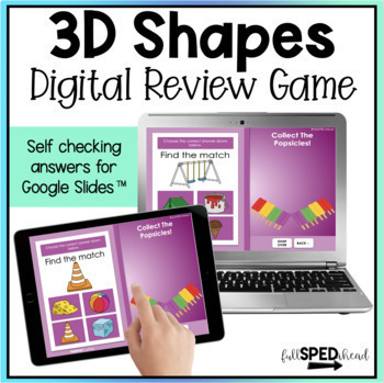 3D Shapes Geometry Back to School Math Review Game for Google Slides™