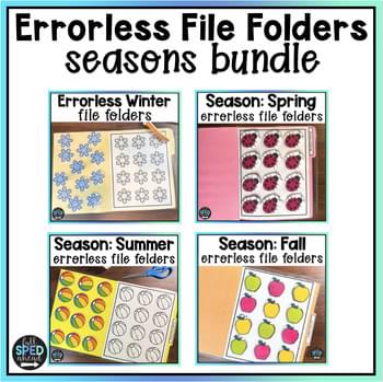 Seasons Errorless File Folder Games Autism Centers Work Tasks Special Education