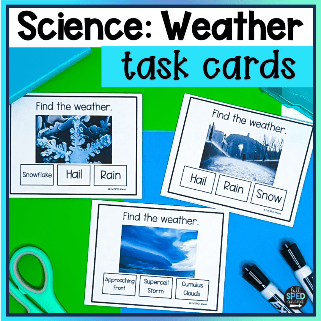 Earth Science Natural Weather Printable Task Cards Special Education
