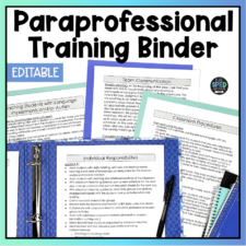 Editable Paraprofessional Schedule & Training Manual for Special Education 1